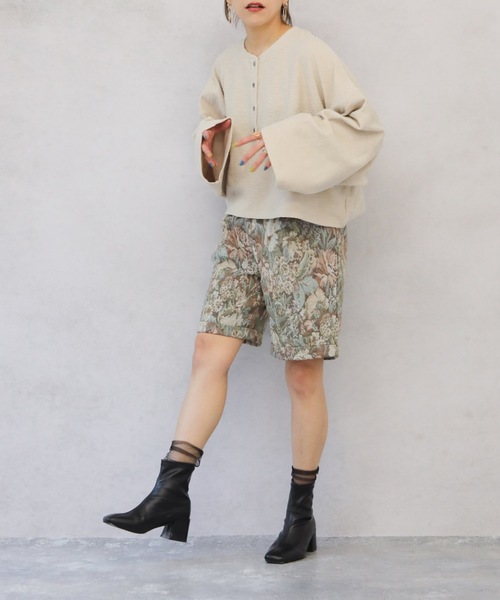 ap retro（アプレトロ）の「フクレジャガードヘンリーネックプルオーバー【ZOZOTOWN限定商品】（Tシャツ/カットソー・レディース・ブラック/ライトカーキ/ライトベージュ・FREE）」の19枚目の写真