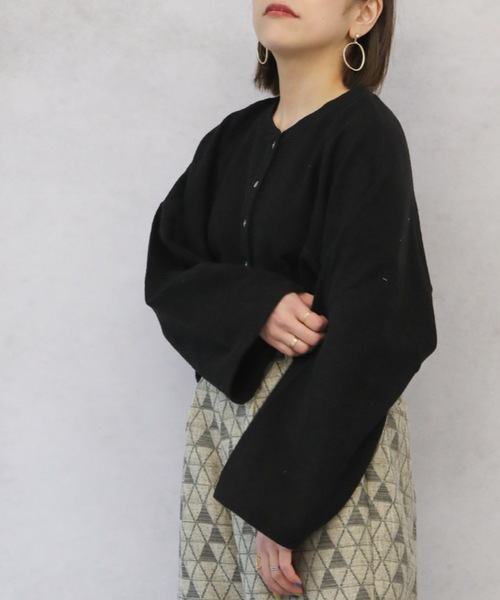 ap retro（アプレトロ）の「フクレジャガードヘンリーネックプルオーバー【ZOZOTOWN限定商品】（Tシャツ/カットソー・レディース・ブラック/ライトカーキ/ライトベージュ・FREE）」の11枚目の写真