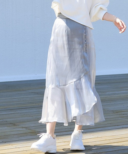 one after another NICE CLAUP（ワンアフターアナザーナイスクラップ）の「アソートマーメイドスカート（スカート・レディース・ホワイト系その他/グレー系その他/ドット/ホワイト系その他2・FREE）」の4枚目の写真