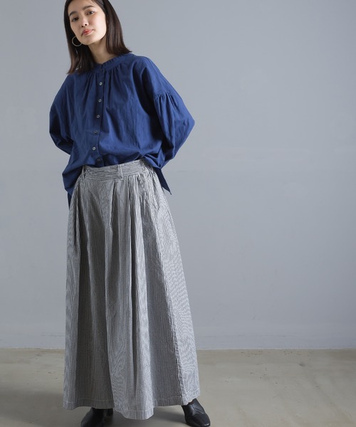 OMNES（オムネス）の「ドットジャガードフリル衿シャツ（シャツ/ブラウス・レディース・ホワイト/ネイビー/イエロー・FREE）」の21枚目の写真