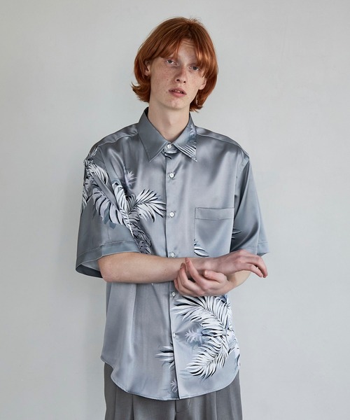 UNITED TOKYO（ユナイテッドトウキョウ）の「カームボタニカルシャツ（シャツ/ブラウス・メンズ・ライトグレー/ブラック・1/2/3）」の12枚目の写真