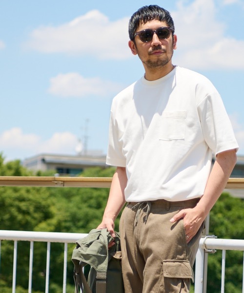 CIAOPANIC TYPY（チャオパニックティピー）の「コットンシルケットポケットTee（Tシャツ/カットソー・メンズ・サックスブルー/ブラウン/ピンク/チャコールグレー/オフホワイト/グリーン/ネイビー/マスタード/サンドベージュ/ブルー・L/S/XL/M/MEDIUM/SMALL/LARGE/X-LARGE）」の2枚目の写真