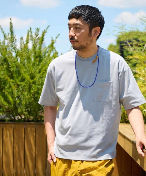 CIAOPANIC TYPY（チャオパニックティピー）の「コットンシルケットポケットTee（Tシャツ/カットソー・メンズ・サックスブルー/ブラウン/ピンク/チャコールグレー/オフホワイト/グリーン/ネイビー/マスタード/サンドベージュ/ブルー・L/S/XL/M/MEDIUM/SMALL/LARGE/X-LARGE）」の7枚目の写真