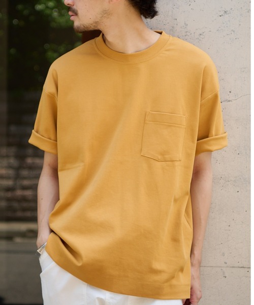 CIAOPANIC TYPY（チャオパニックティピー）の「コットンシルケットポケットTee（Tシャツ/カットソー・メンズ・サックスブルー/ブラウン/ピンク/チャコールグレー/オフホワイト/グリーン/ネイビー/マスタード/サンドベージュ/ブルー・L/S/XL/M/MEDIUM/SMALL/LARGE/X-LARGE）」の9枚目の写真