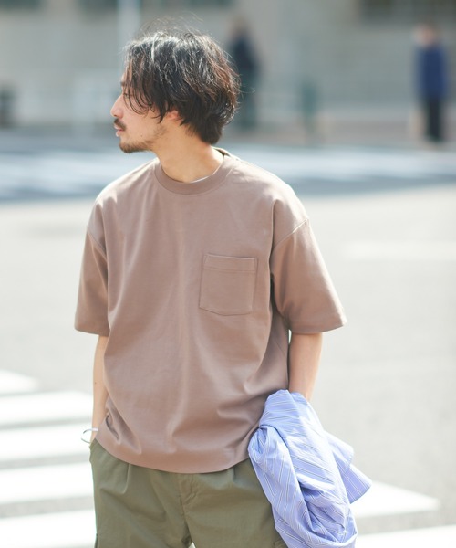 CIAOPANIC TYPY（チャオパニックティピー）の「コットンシルケットポケットTee（Tシャツ/カットソー・メンズ・サックスブルー/ブラウン/ピンク/チャコールグレー/オフホワイト/グリーン/ネイビー/マスタード/サンドベージュ/ブルー・L/S/XL/M/MEDIUM/SMALL/LARGE/X-LARGE）」の18枚目の写真