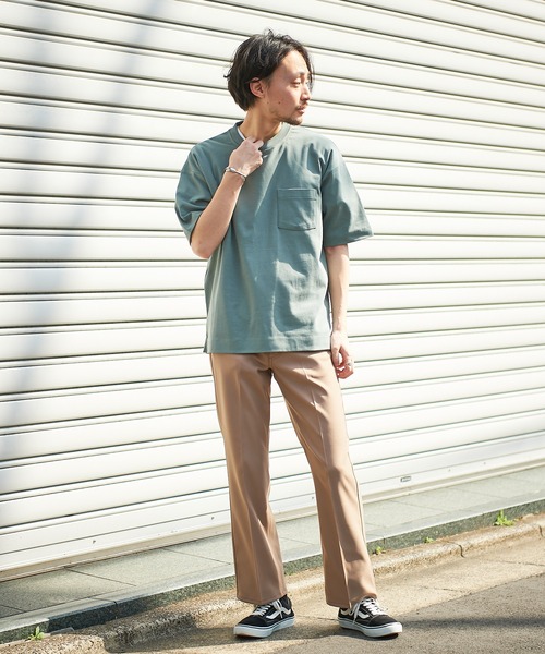 CIAOPANIC TYPY（チャオパニックティピー）の「コットンシルケットポケットTee（Tシャツ/カットソー・メンズ・サックスブルー/ブラウン/ピンク/チャコールグレー/オフホワイト/グリーン/ネイビー/マスタード/サンドベージュ/ブルー・L/S/XL/M/MEDIUM/SMALL/LARGE/X-LARGE）」の22枚目の写真