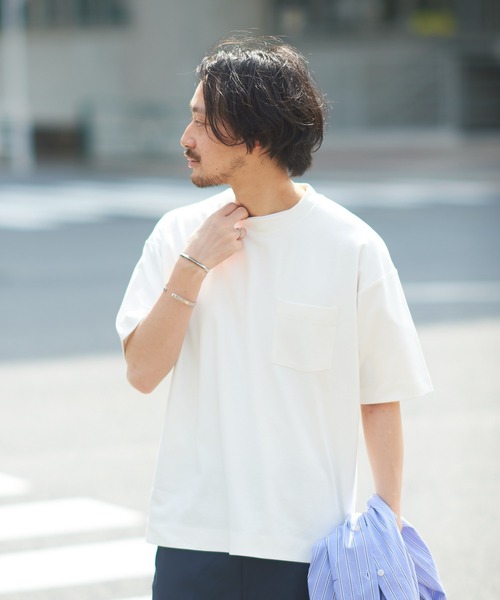 CIAOPANIC TYPY（チャオパニックティピー）の「コットンシルケットポケットTee（Tシャツ/カットソー・メンズ・サックスブルー/ブラウン/ピンク/チャコールグレー/オフホワイト/グリーン/ネイビー/マスタード/サンドベージュ/ブルー・L/S/XL/M/MEDIUM/SMALL/LARGE/X-LARGE）」の12枚目の写真