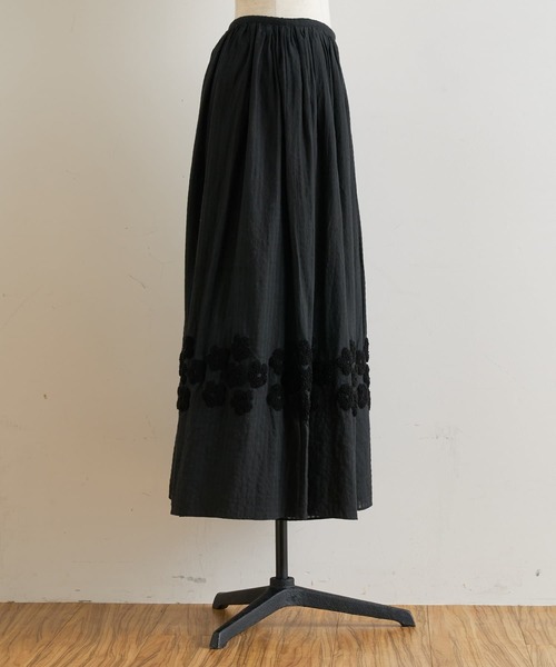 BEARDSLEY（ビアズリー）の「裾刺繍ギャザーパンツ（その他パンツ・レディース・ホワイト/ブラック・FREE）」の17枚目の写真