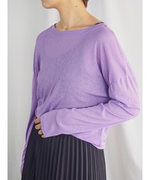 シアーカットソートップス/ロングスリーブTシャツ 長袖