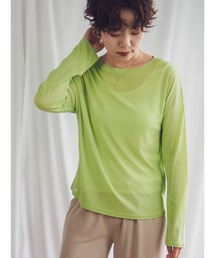 シアーカットソートップス/ロングスリーブTシャツ 長袖