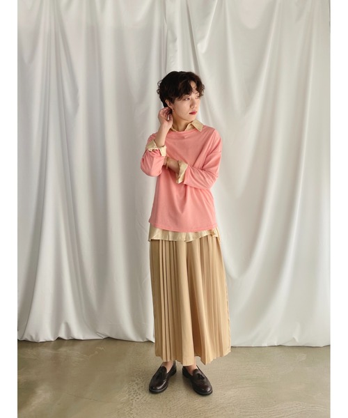 QuON（クオン）の「シアーカットソートップス/ロングスリーブTシャツ 長袖（Tシャツ/カットソー・レディース・ホワイト/ブラック/パープル/ピンク/ライトグリーン・FREE）」の16枚目の写真