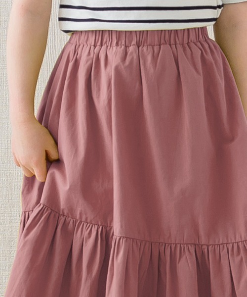 lulpini(ルルピー二)の「kids 一段ティアードスカート(スカート・キッズ・ピンク/ライム・S/M/L)」の4枚目の写真