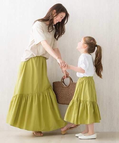 lulpini(ルルピー二)の「kids 一段ティアードスカート(スカート・キッズ・ピンク/ライム・S/M/L)」の8枚目の写真