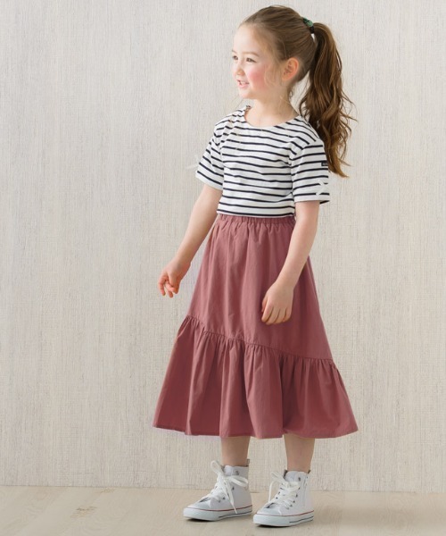 lulpini(ルルピー二)の「kids 一段ティアードスカート(スカート・キッズ・ピンク/ライム・S/M/L)」の6枚目の写真