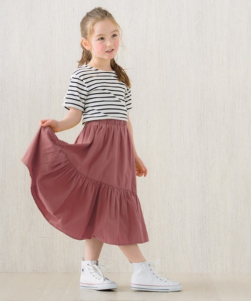 lulpini(ルルピー二)の「kids 一段ティアードスカート(スカート・キッズ・ピンク/ライム・S/M/L)」の10枚目の写真