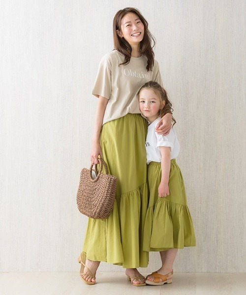 lulpini(ルルピー二)の「kids 一段ティアードスカート(スカート・キッズ・ピンク/ライム・S/M/L)」の3枚目の写真