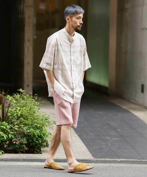 URBAN RESEARCH Sonny Label（アーバンリサーチサニーレーベル）の「ビッグチェックバンドカラーシャツ（シャツ/ブラウス・メンズ・ライトブルー/ベージュ・LARGE/MEDIUM）」の9枚目の写真