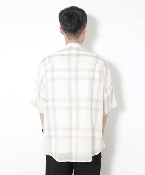 URBAN RESEARCH Sonny Label（アーバンリサーチサニーレーベル）の「ビッグチェックバンドカラーシャツ（シャツ/ブラウス・メンズ・ライトブルー/ベージュ・LARGE/MEDIUM）」の6枚目の写真