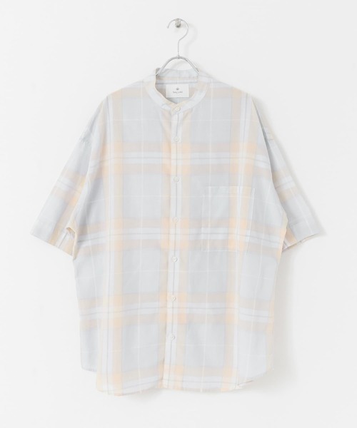 URBAN RESEARCH Sonny Label（アーバンリサーチサニーレーベル）の「ビッグチェックバンドカラーシャツ（シャツ/ブラウス・メンズ・ライトブルー/ベージュ・LARGE/MEDIUM）」の11枚目の写真