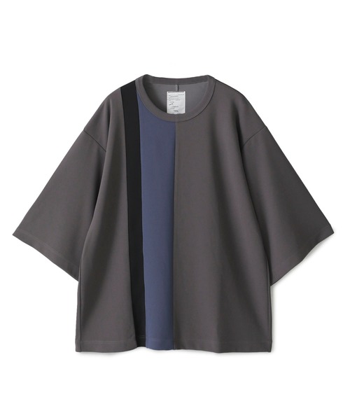 SHAREEF(シャリーフ)の「【SHAREEF】EX.GERORGETTE BIG TEE(Tシャツ/カットソー・メンズ・ブラック/ブラウン/アイボリー・1/2)」の1枚目の写真