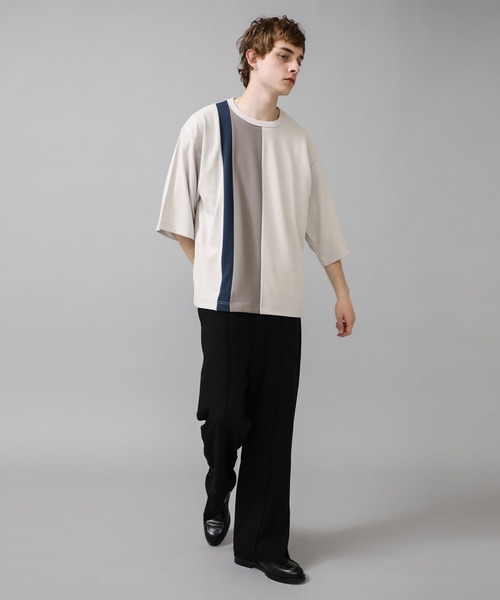 SHAREEF(シャリーフ)の「【SHAREEF】EX.GERORGETTE BIG TEE(Tシャツ/カットソー・メンズ・ブラック/ブラウン/アイボリー・1/2)」の10枚目の写真