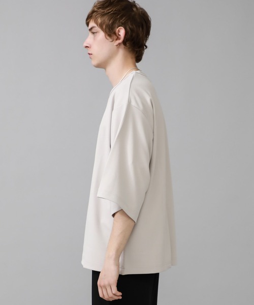 SHAREEF(シャリーフ)の「【SHAREEF】EX.GERORGETTE BIG TEE(Tシャツ/カットソー・メンズ・ブラック/ブラウン/アイボリー・1/2)」の8枚目の写真