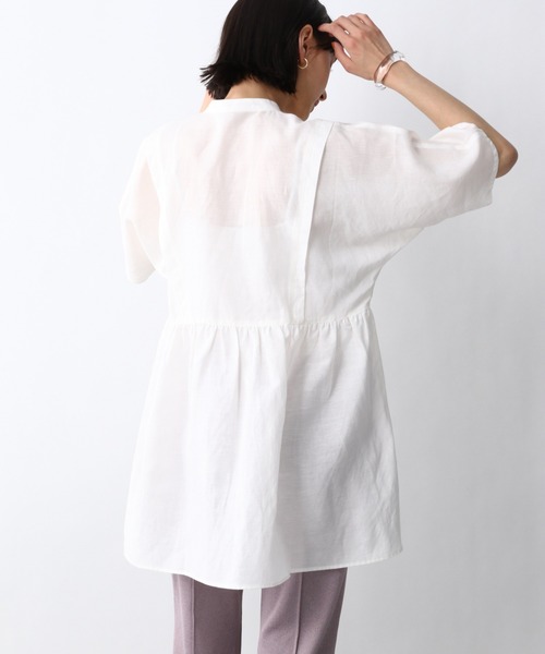 A part by(アパートバイ)の「RyLiペプラム半袖シャツ 949569(シャツ/ブラウス・レディース・ブラック/オフホワイト/グリーン系その他4/パープル系その他5・FREE)」の20枚目の写真