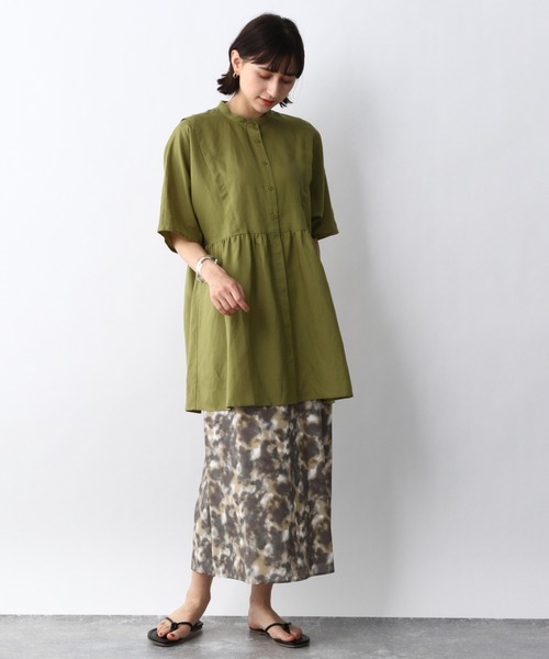 A part by(アパートバイ)の「RyLiペプラム半袖シャツ 949569(シャツ/ブラウス・レディース・ブラック/オフホワイト/グリーン系その他4/パープル系その他5・FREE)」の18枚目の写真