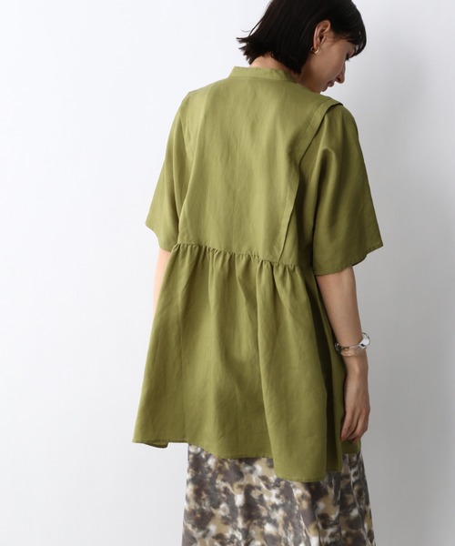 A part by(アパートバイ)の「RyLiペプラム半袖シャツ 949569(シャツ/ブラウス・レディース・ブラック/オフホワイト/グリーン系その他4/パープル系その他5・FREE)」の16枚目の写真