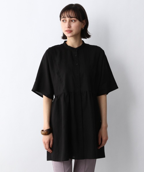 A part by(アパートバイ)の「RyLiペプラム半袖シャツ 949569(シャツ/ブラウス・レディース・ブラック/オフホワイト/グリーン系その他4/パープル系その他5・FREE)」の14枚目の写真