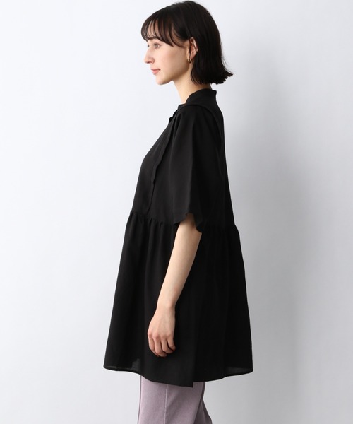 A part by(アパートバイ)の「RyLiペプラム半袖シャツ 949569(シャツ/ブラウス・レディース・ブラック/オフホワイト/グリーン系その他4/パープル系その他5・FREE)」の12枚目の写真