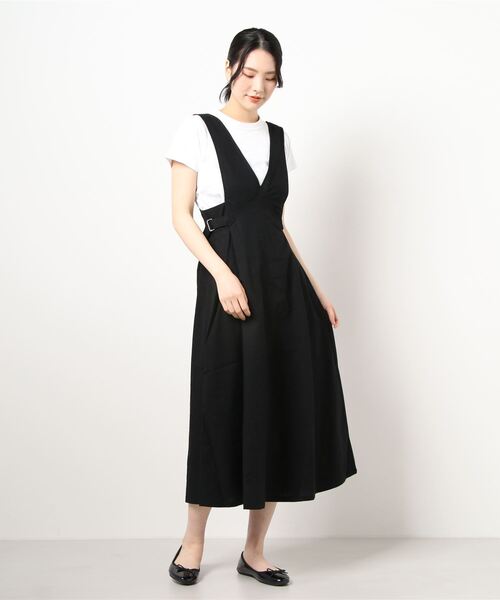 KOBE LETTUCE（コウベレタス）の「サイドベルトVネックジャンパースカート（ジャンパースカート・レディース・カーキ/ブラック/ブラウン系その他・FREE）」の4枚目の写真