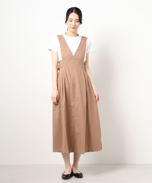 KOBE LETTUCE（コウベレタス）の「サイドベルトVネックジャンパースカート（ジャンパースカート・レディース・カーキ/ブラック/ブラウン系その他・FREE）」の8枚目の写真