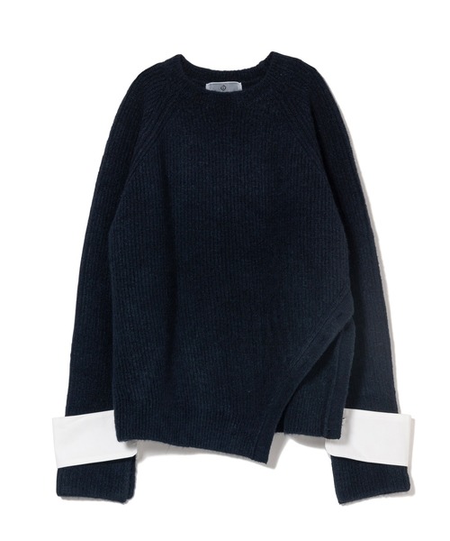 LAYMEE（レイミー）の「Pansy knit / パンジーニット（ニット/セーター・レディース・ライトブルー/ネイビー/ベージュ・FREE）」の4枚目の写真