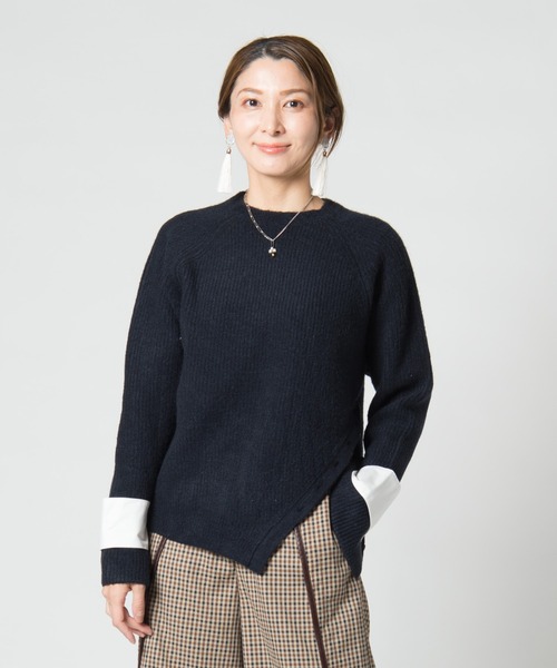 LAYMEE（レイミー）の「Pansy knit / パンジーニット（ニット/セーター・レディース・ライトブルー/ネイビー/ベージュ・FREE）」の11枚目の写真