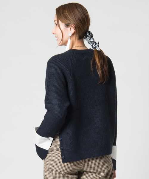 LAYMEE（レイミー）の「Pansy knit / パンジーニット（ニット/セーター・レディース・ライトブルー/ネイビー/ベージュ・FREE）」の12枚目の写真