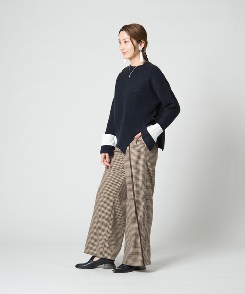 LAYMEE（レイミー）の「Pansy knit / パンジーニット（ニット/セーター・レディース・ライトブルー/ネイビー/ベージュ・FREE）」の17枚目の写真