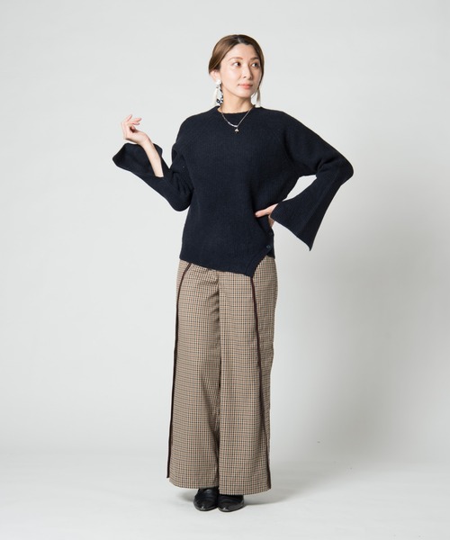 LAYMEE（レイミー）の「Pansy knit / パンジーニット（ニット/セーター・レディース・ライトブルー/ネイビー/ベージュ・FREE）」の18枚目の写真