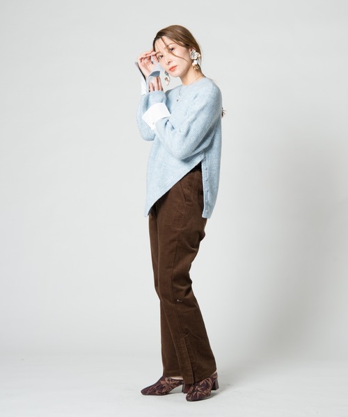 LAYMEE（レイミー）の「Pansy knit / パンジーニット（ニット/セーター・レディース・ライトブルー/ネイビー/ベージュ・FREE）」の20枚目の写真