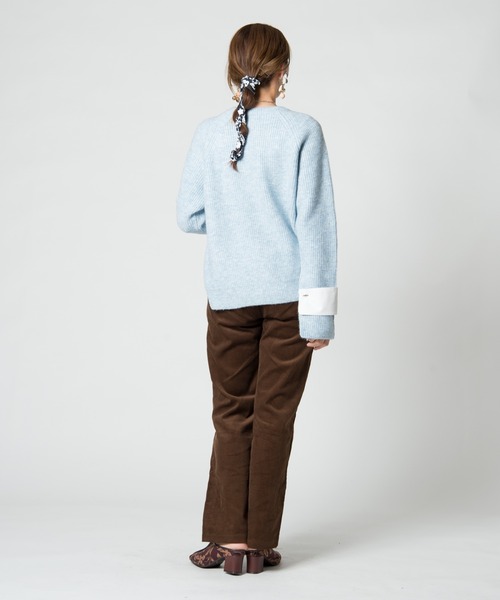 LAYMEE（レイミー）の「Pansy knit / パンジーニット（ニット/セーター・レディース・ライトブルー/ネイビー/ベージュ・FREE）」の21枚目の写真