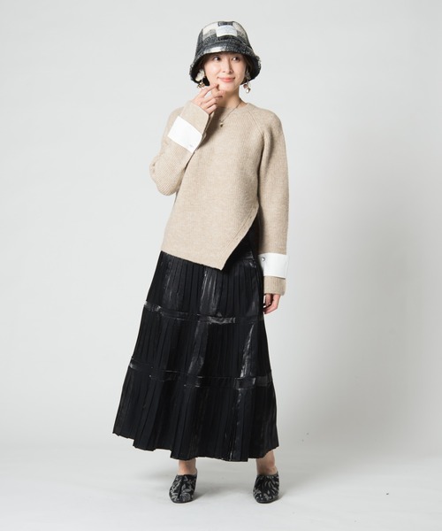 LAYMEE（レイミー）の「Pansy knit / パンジーニット（ニット/セーター・レディース・ライトブルー/ネイビー/ベージュ・FREE）」の22枚目の写真