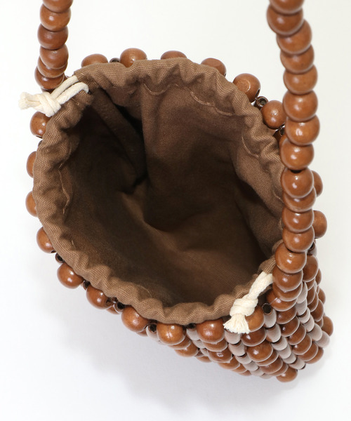 LBC（エルビーシー）の「ウッドビーズショルダー（ショルダーバッグ・レディース・ブラウン/オフホワイト・FREE）」の4枚目の写真