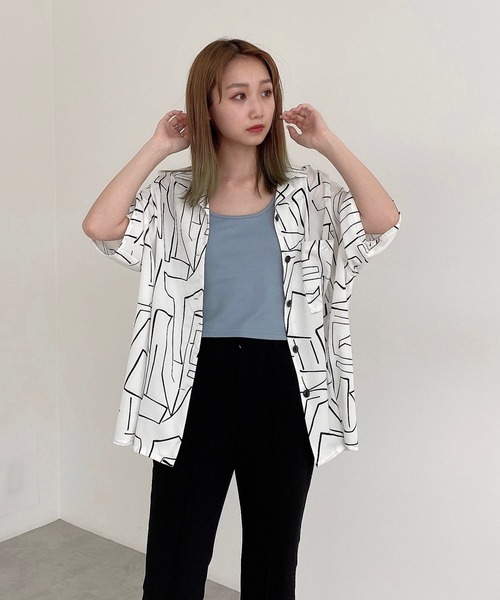 FREE'S MART（フリーズマート）の「◆開襟ビッグシャツ（シャツ/ブラウス・レディース・ブラック/ホワイト系その他/ベージュ系その他・FREE）」の9枚目の写真