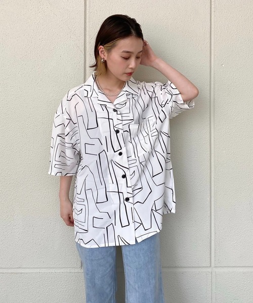 FREE'S MART（フリーズマート）の「◆開襟ビッグシャツ（シャツ/ブラウス・レディース・ブラック/ホワイト系その他/ベージュ系その他・FREE）」の14枚目の写真