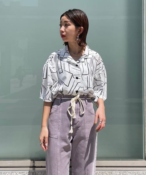 FREE'S MART（フリーズマート）の「◆開襟ビッグシャツ（シャツ/ブラウス・レディース・ブラック/ホワイト系その他/ベージュ系その他・FREE）」の16枚目の写真