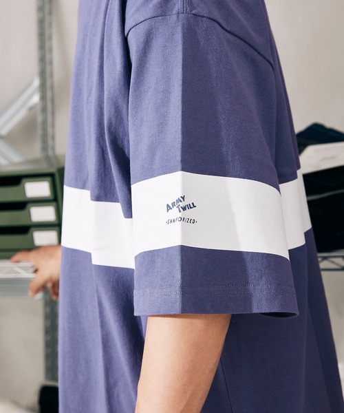 ARMY TWILL(アーミーツイル)の「【ARMY TWILL/アーミーツイル】 PRINT ボーダー Tシャツ(Tシャツ/カットソー・メンズ・ベージュ/グレー/ホワイト/ネイビー・LARGE/MEDIUM)」の13枚目の写真