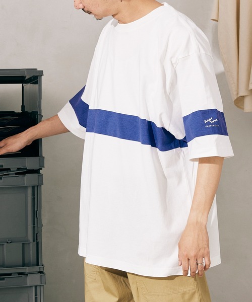 ARMY TWILL(アーミーツイル)の「【ARMY TWILL/アーミーツイル】 PRINT ボーダー Tシャツ(Tシャツ/カットソー・メンズ・ベージュ/グレー/ホワイト/ネイビー・LARGE/MEDIUM)」の15枚目の写真