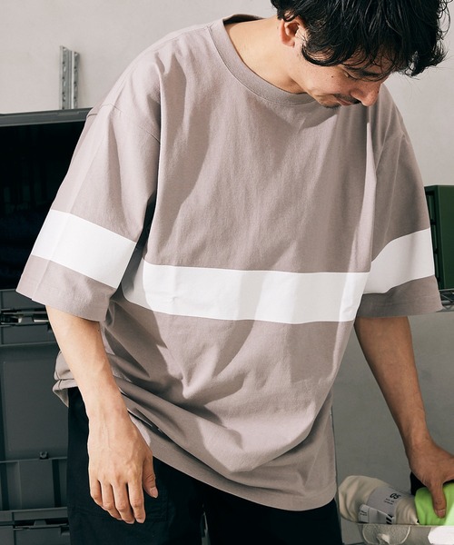 ARMY TWILL(アーミーツイル)の「【ARMY TWILL/アーミーツイル】 PRINT ボーダー Tシャツ(Tシャツ/カットソー・メンズ・ベージュ/グレー/ホワイト/ネイビー・LARGE/MEDIUM)」の16枚目の写真