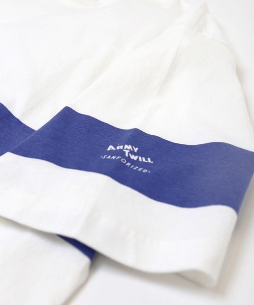 ARMY TWILL(アーミーツイル)の「【ARMY TWILL/アーミーツイル】 PRINT ボーダー Tシャツ(Tシャツ/カットソー・メンズ・ベージュ/グレー/ホワイト/ネイビー・LARGE/MEDIUM)」の8枚目の写真