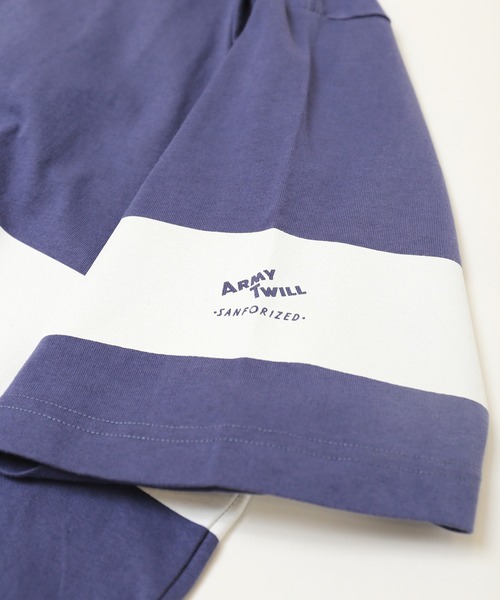 ARMY TWILL(アーミーツイル)の「【ARMY TWILL/アーミーツイル】 PRINT ボーダー Tシャツ(Tシャツ/カットソー・メンズ・ベージュ/グレー/ホワイト/ネイビー・LARGE/MEDIUM)」の10枚目の写真